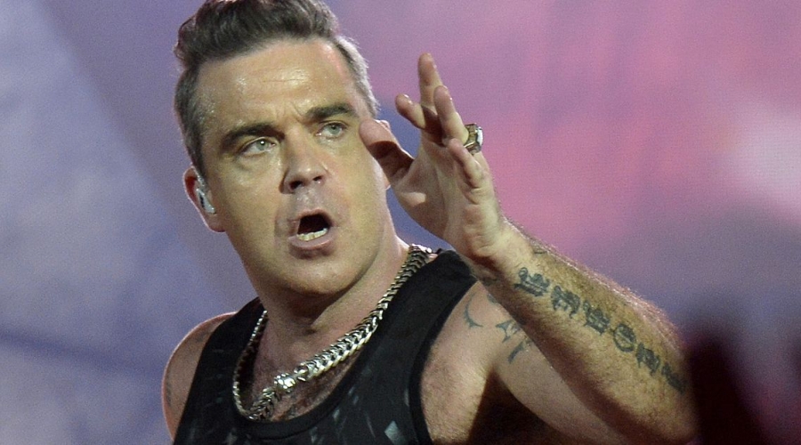 English singer Robbie Williams performs